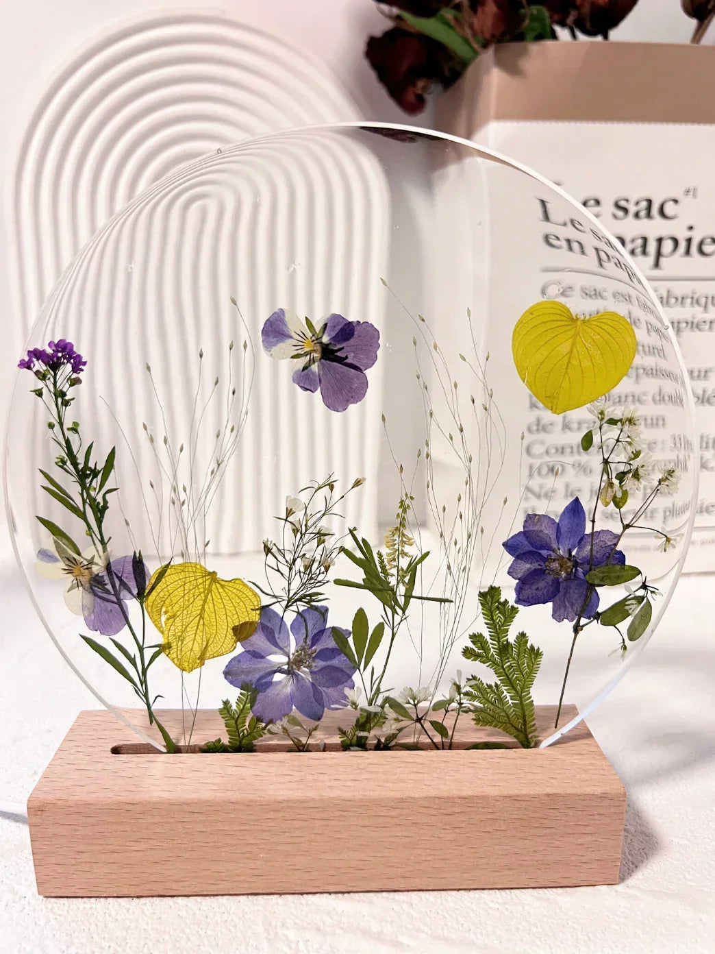 Luminária com Flores Naturais