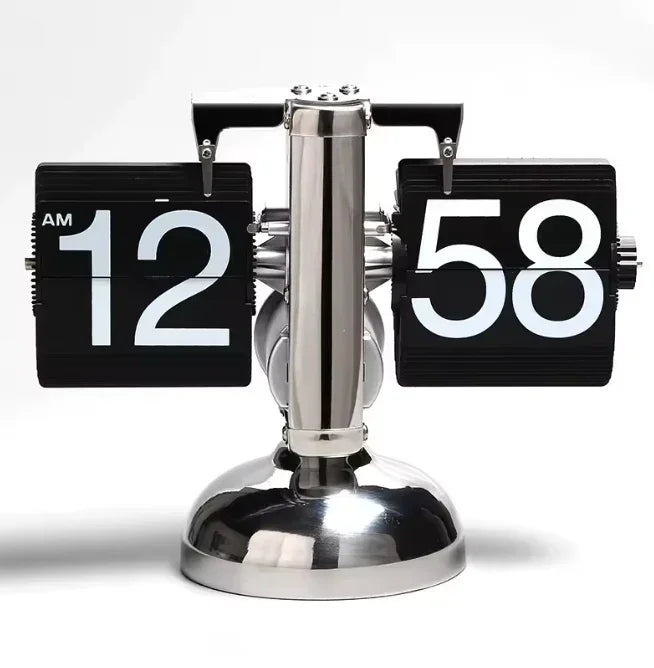 Relógio de Mesa Página Flip Preto