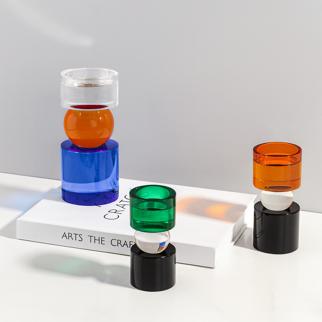 Castiçal de Cristal Colorido