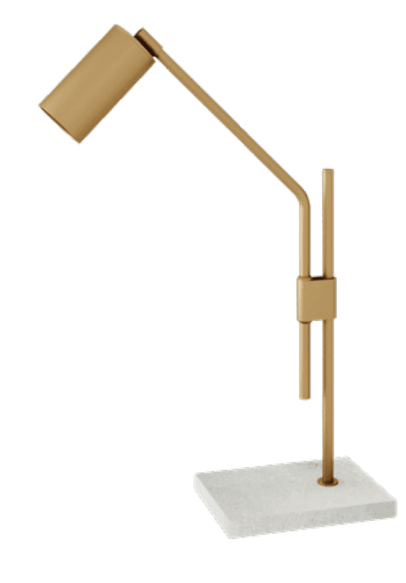 Abajur Cilindro Base Mármore Articulada - Foco Metallo - STOA HOME DESIGN