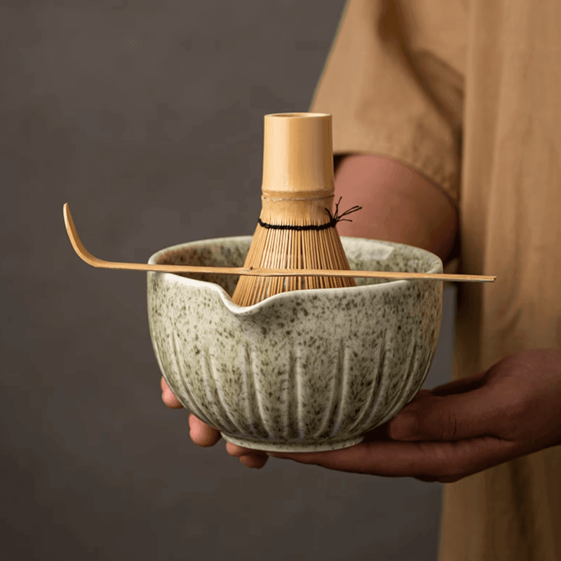 CONJUNTO DE MATCHA CERAMICA E BAMBU - Stoa Design