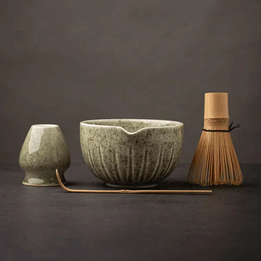 Kit de Matcha Cerâmica e Bambu - STOA HOME DESIGN