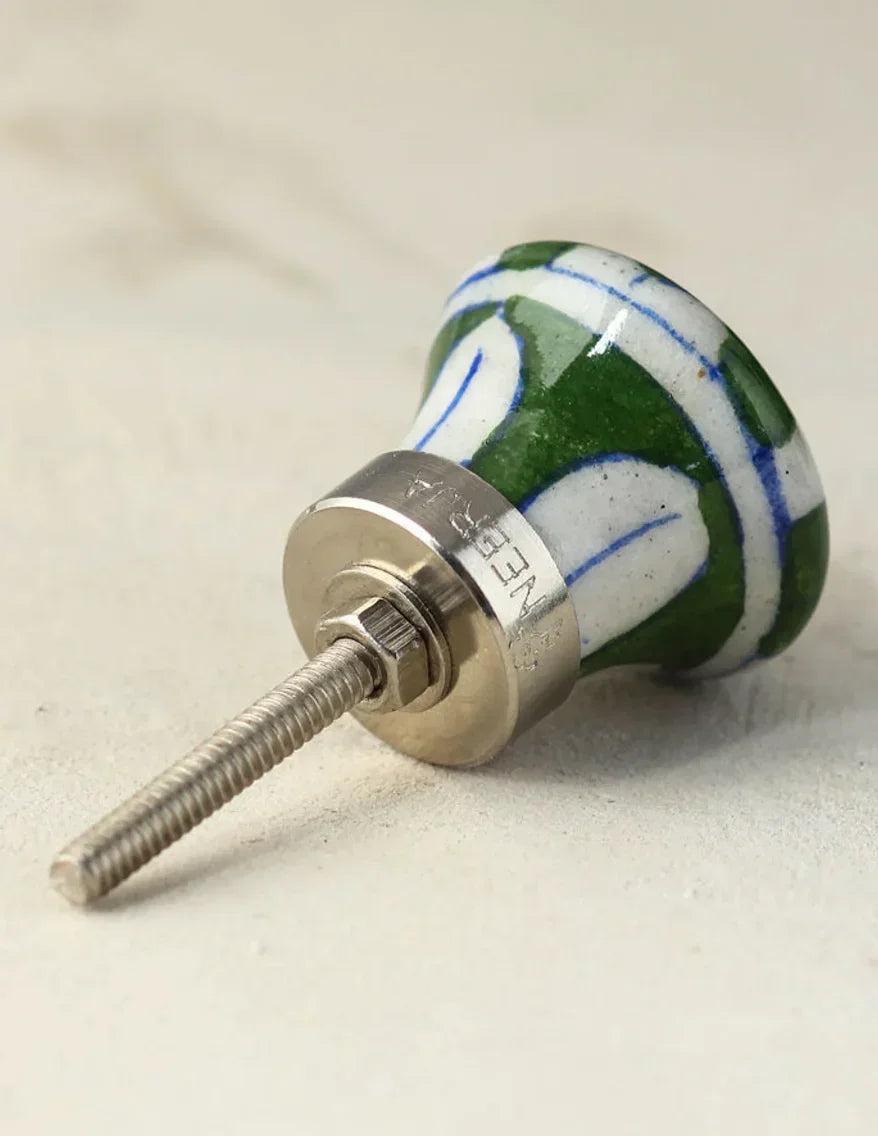 Puxador de Cerâmica Verde Xadrez - STOA HOME DESIGN