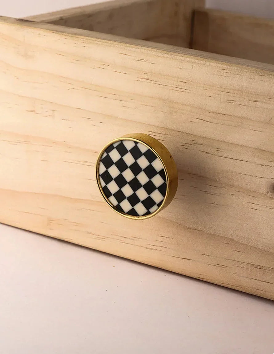 Puxador Xadrez Preto e Branco - STOA HOME DESIGN