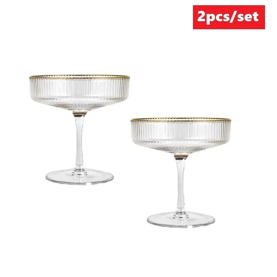 Taças de Drink com Borda Dourada - STOA HOME DESIGN