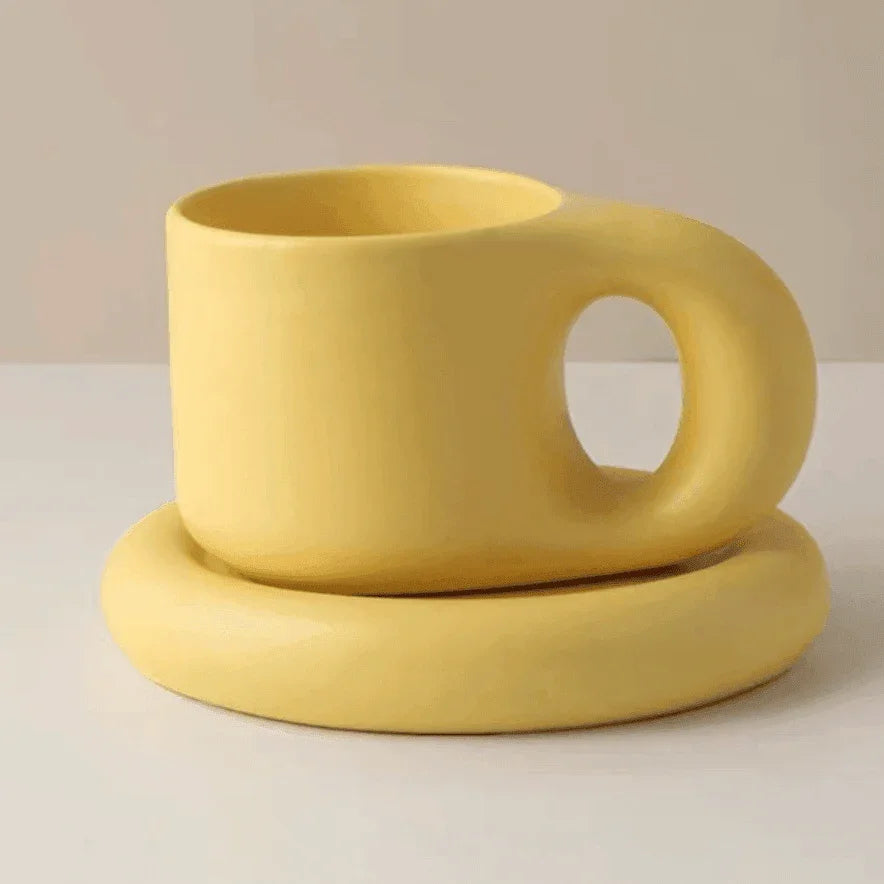 Xícara Cerâmica Estocolmo Amarela - STOA HOME DESIGN