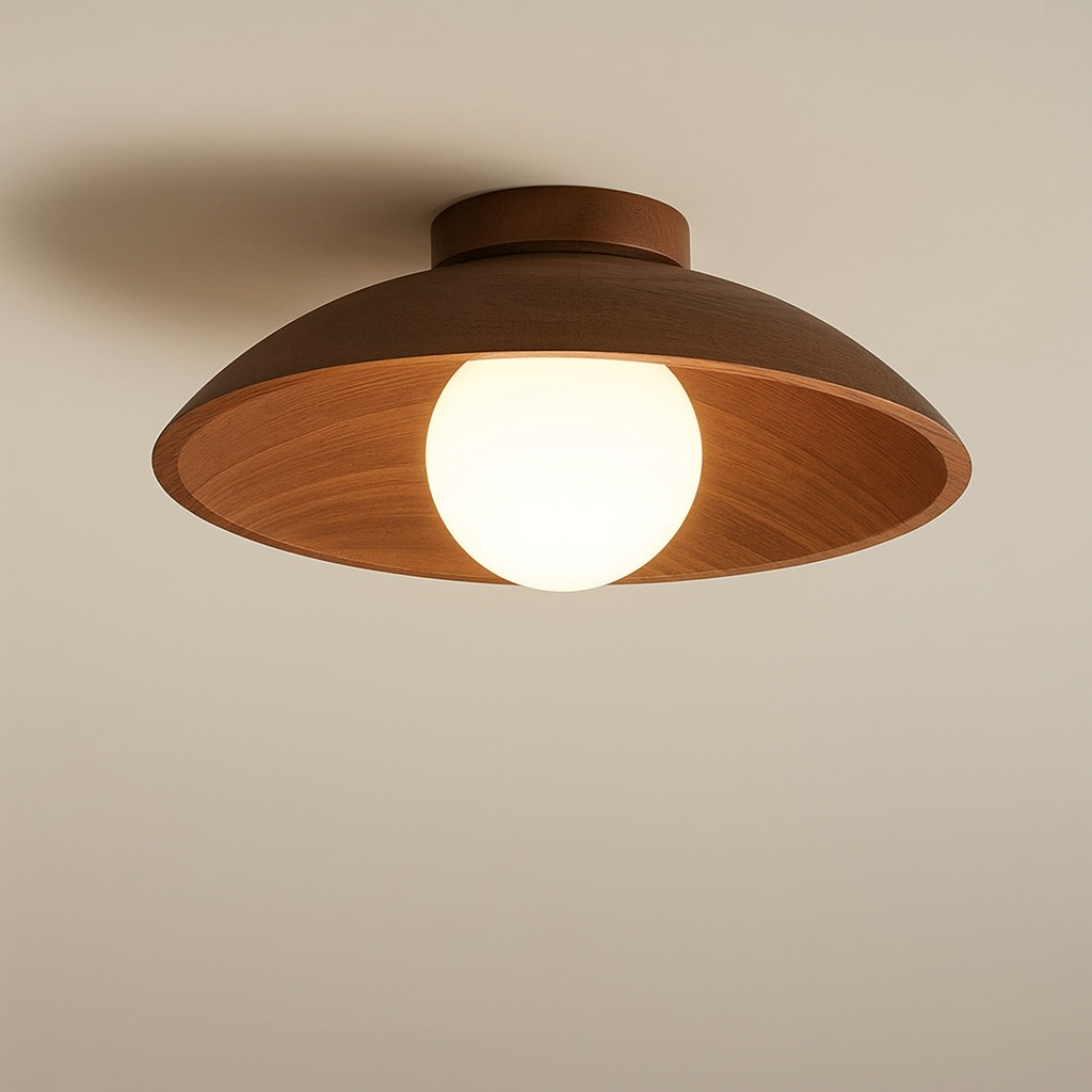 Candeeiro de Teto Grão de Madeira