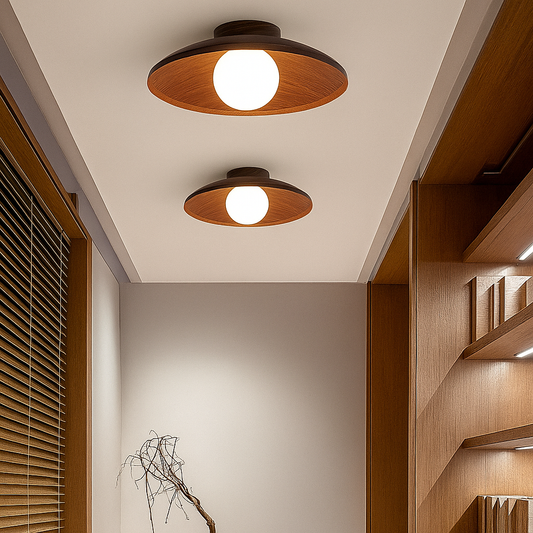 Candeeiro de Teto Grão de Madeira