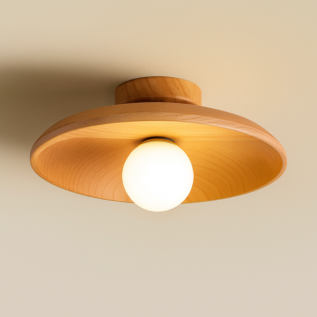 Candeeiro de Teto Grão de Madeira