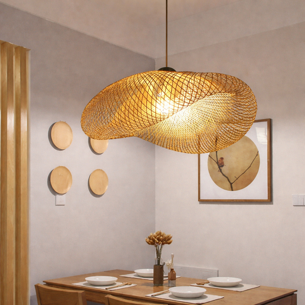 Luminária de Teto de Rattan