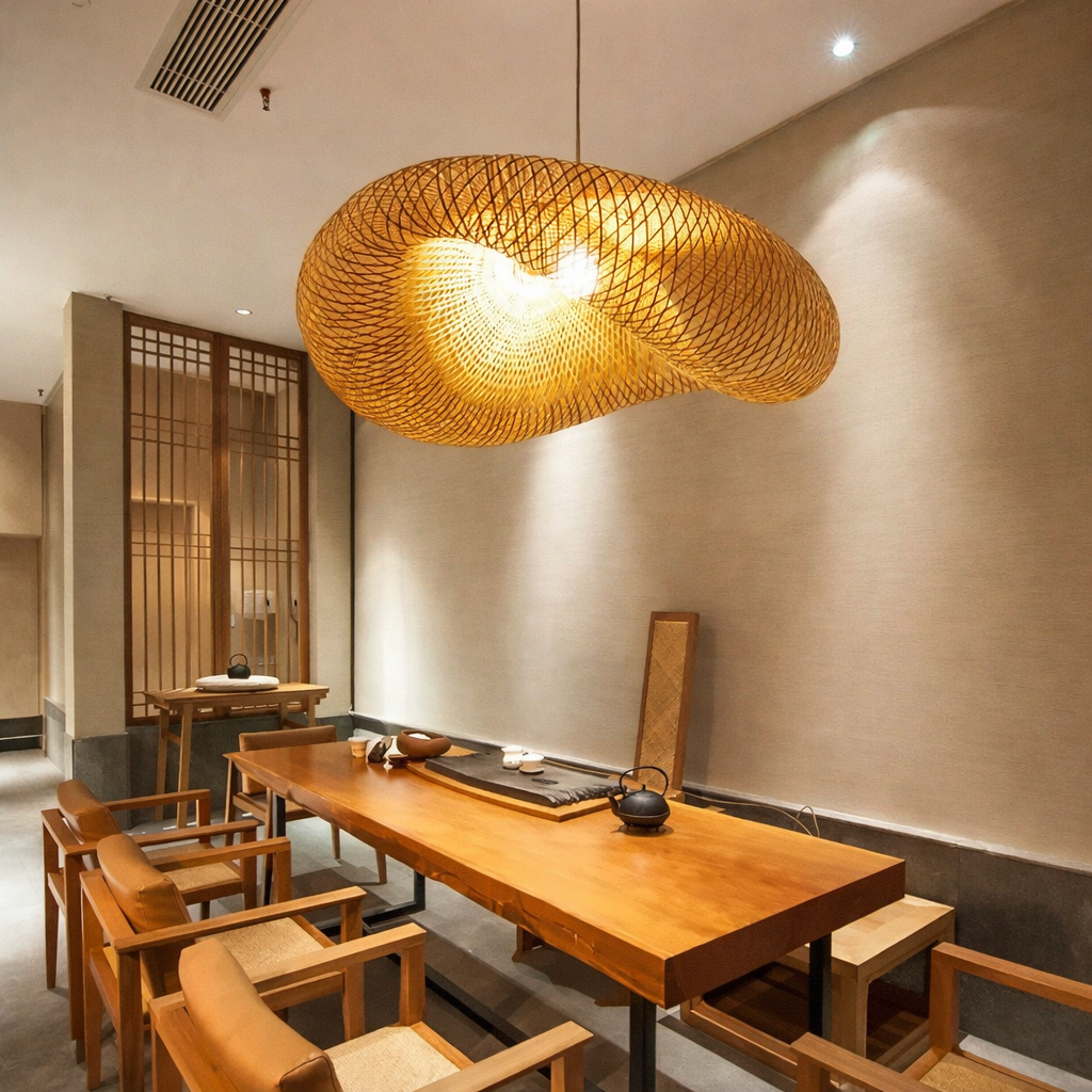 Luminária de Teto de Rattan