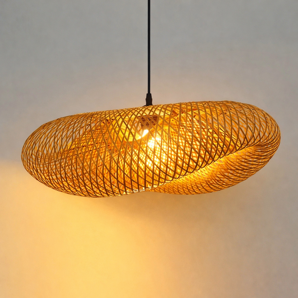 Luminária de Teto de Rattan