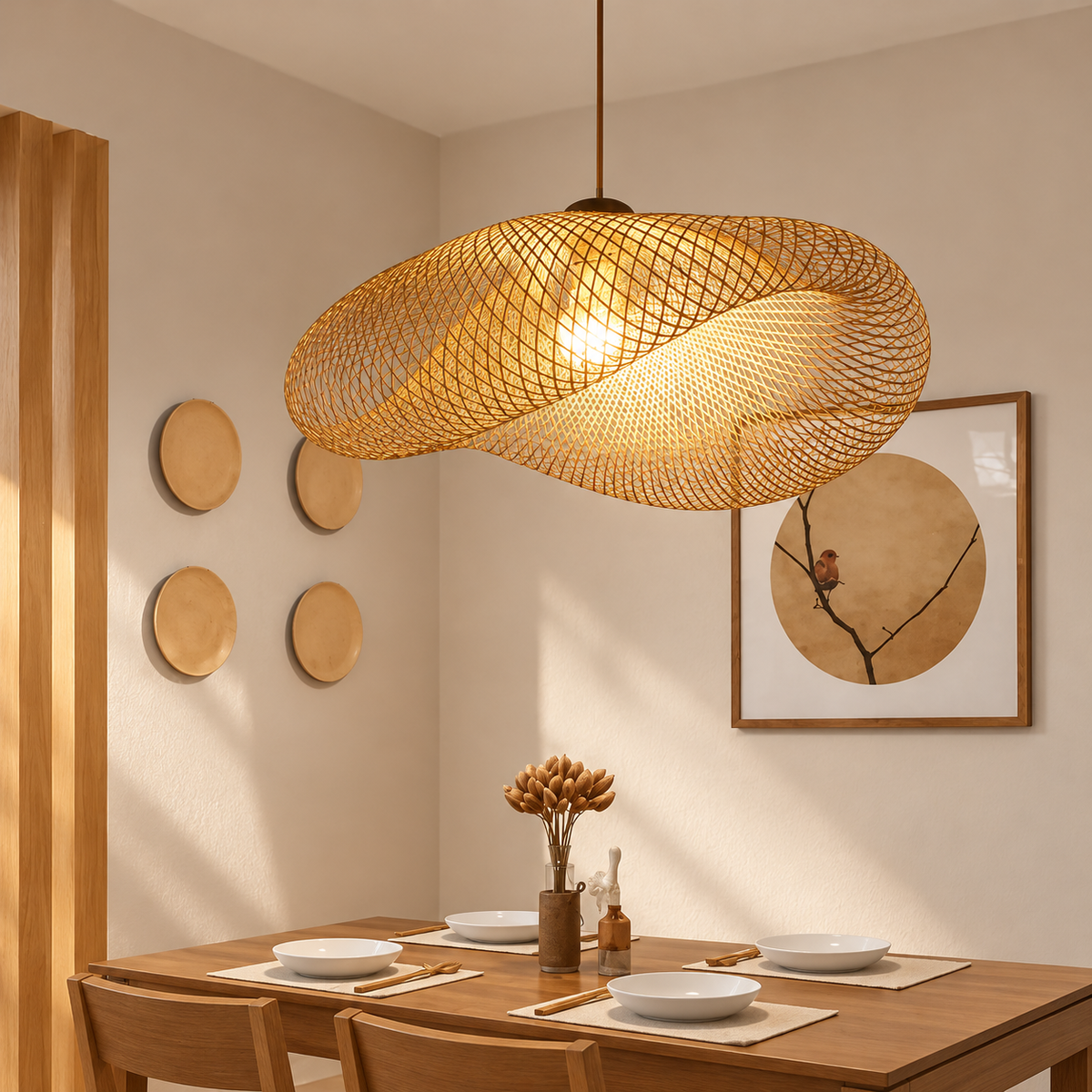 Luminária de Teto de Rattan
