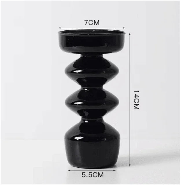 Candelabro Preto de Vidro para Vela - STOA HOME DESIGN
