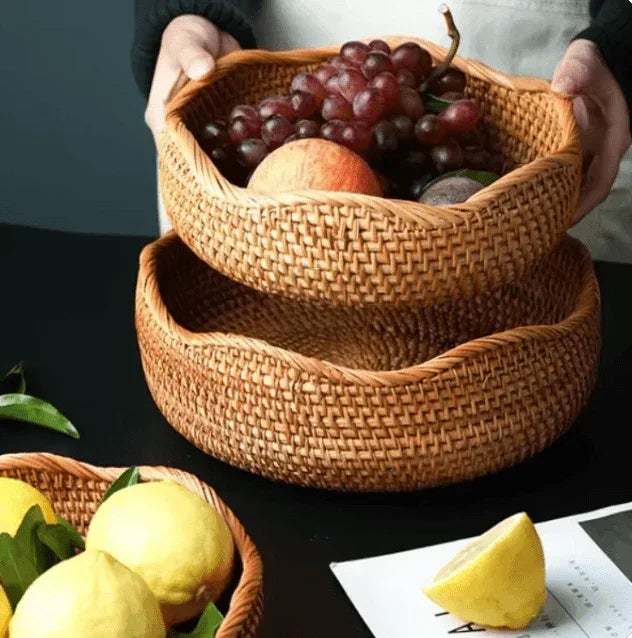 Cesta Ondulada de Rattan - STOA HOME DESIGN