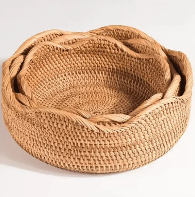 Cesta Ondulada de Rattan - STOA HOME DESIGN