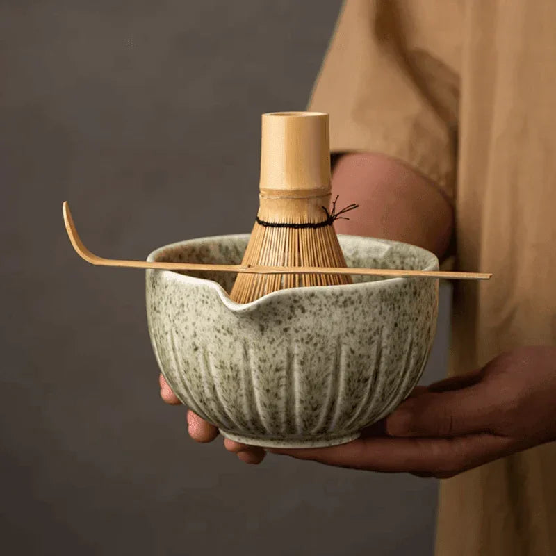 Kit de Matcha Cerâmica e Bambu - STOA HOME DESIGN