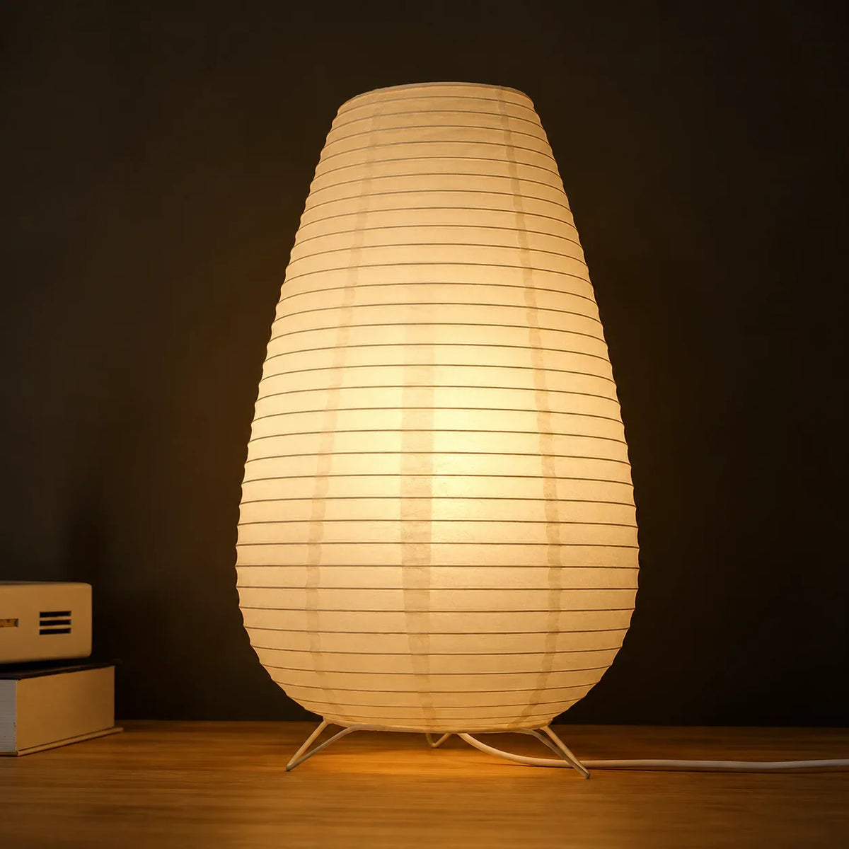 Luminária Japonesa de Papel de Mesa Orgânica