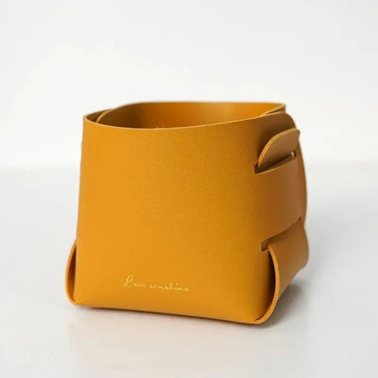 Porta Lápis Amarelo de Couro - STOA HOME DESIGN