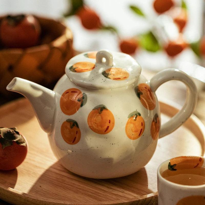 Bule e Xícaras de Laranja - STOA HOME DESIGN