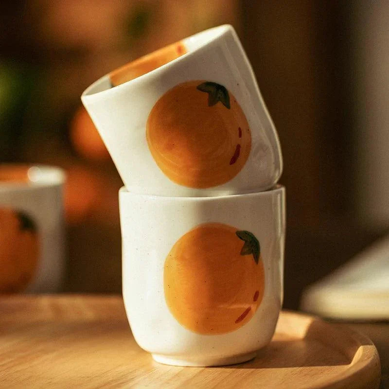 Bule e Xícaras de Laranja - STOA HOME DESIGN