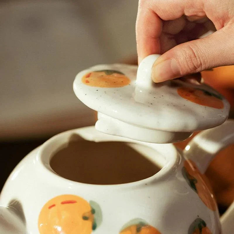Bule e Xícaras de Laranja - STOA HOME DESIGN