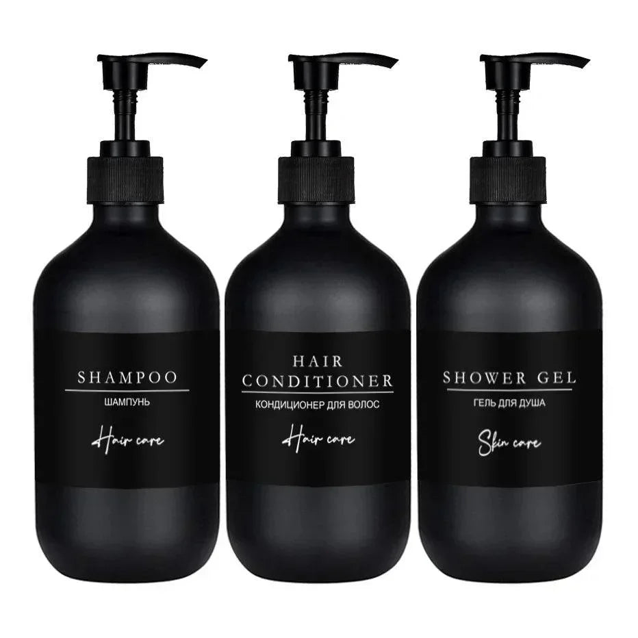 Conjunto de 3 Portas Shampoo Pretos - STOA HOME DESIGN