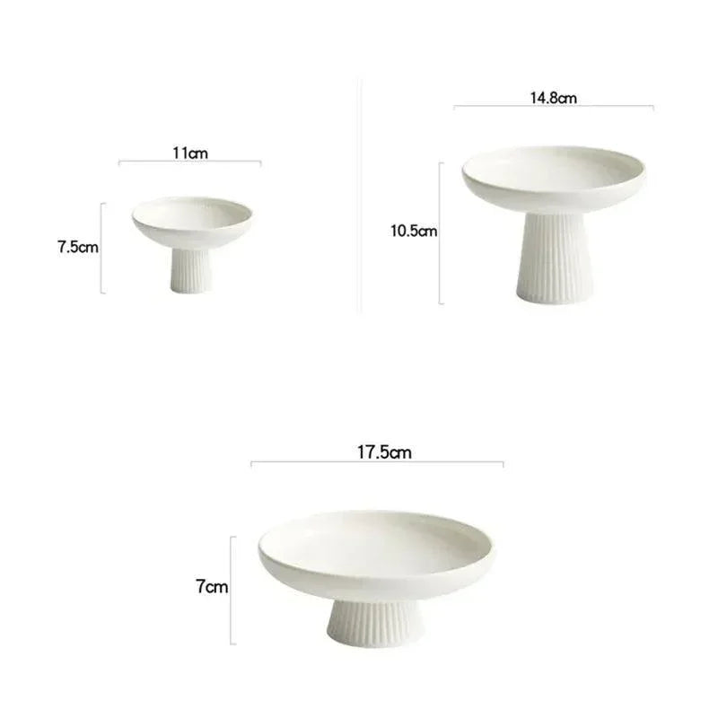 Prato Alto de Cerâmica Branca - STOA HOME DESIGN
